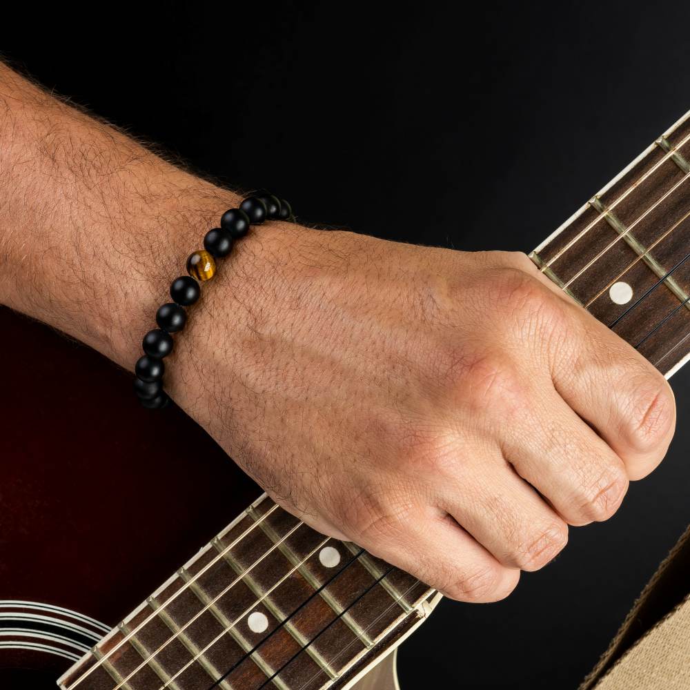 ALPENWOLF ASHBORN | Armband aus Quarzsteinen mit Tigerauge