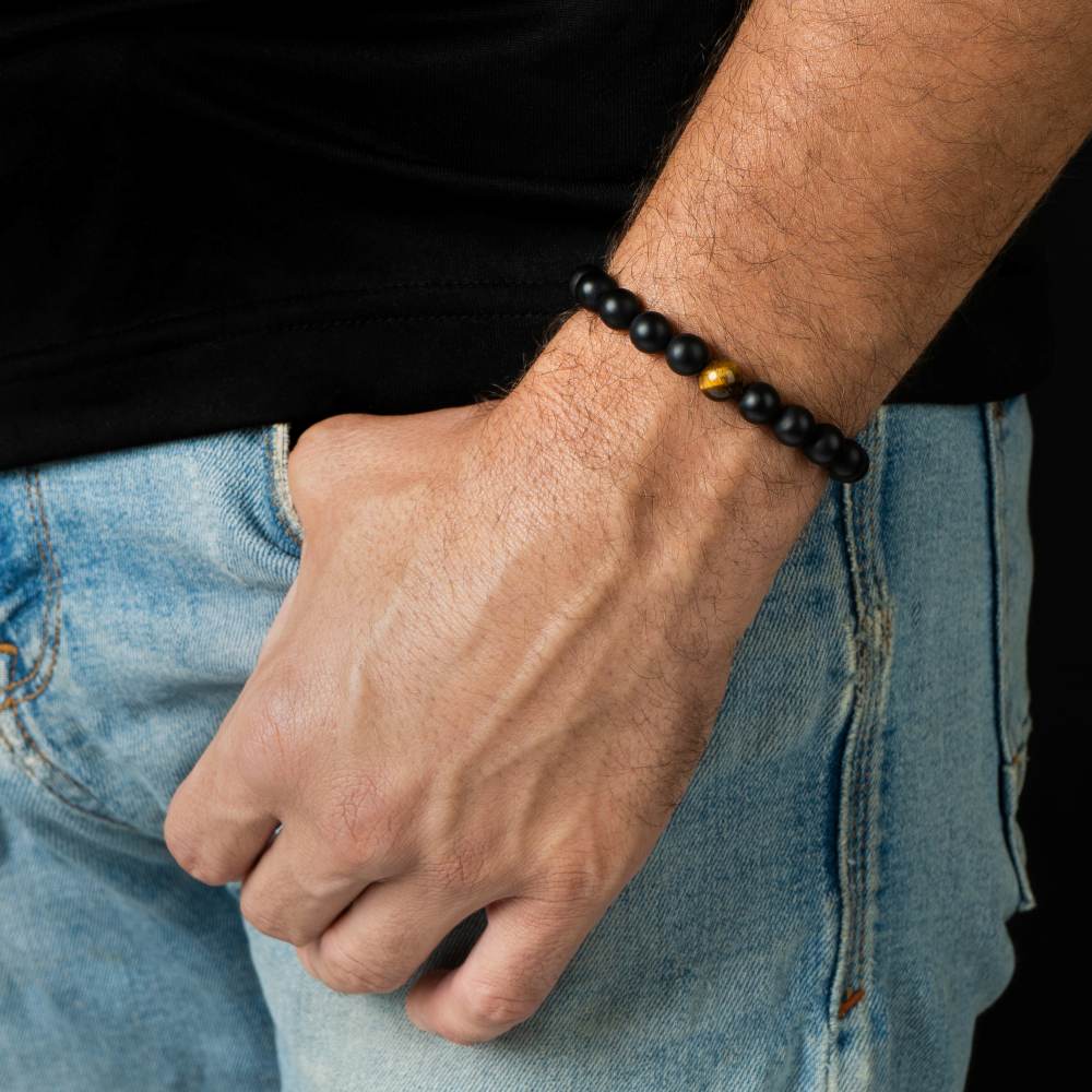 ALPENWOLF ASHBORN | Armband aus Quarzsteinen mit Tigerauge