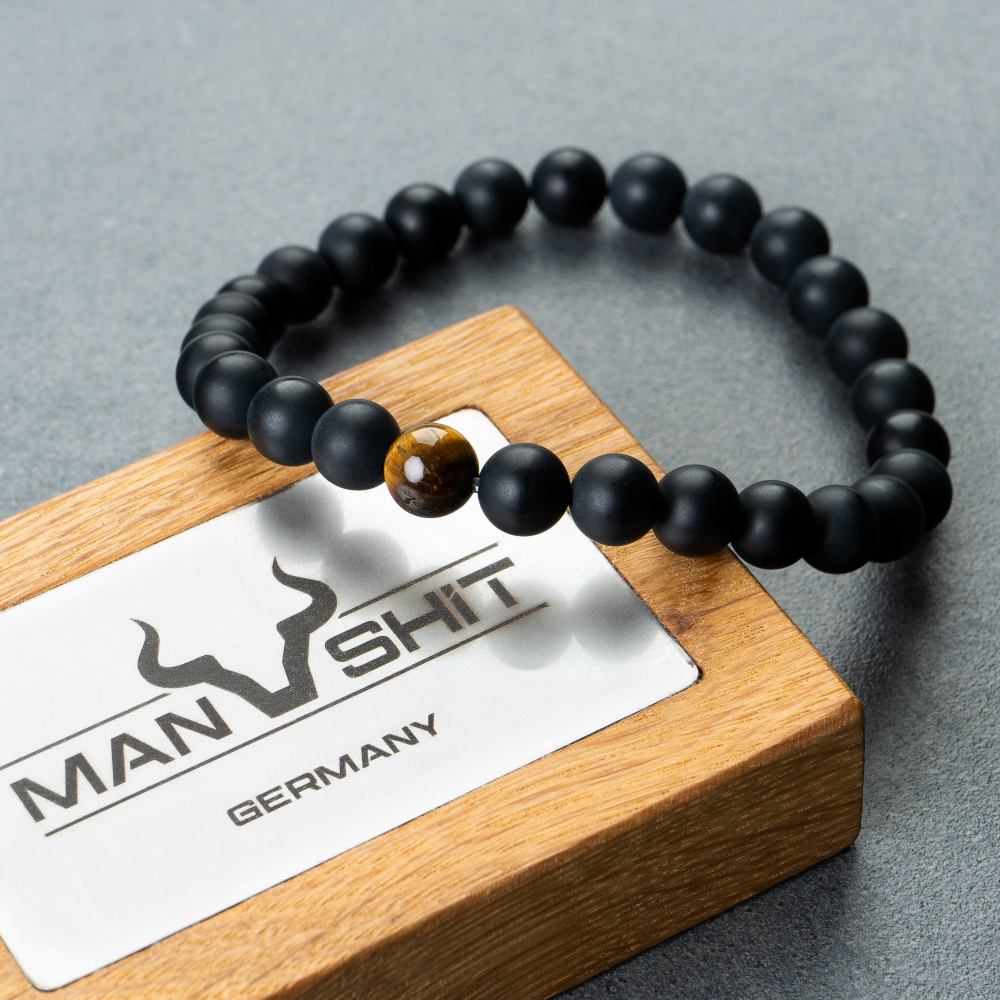 ALPENWOLF ASHBORN | Armband aus Quarzsteinen mit Tigerauge