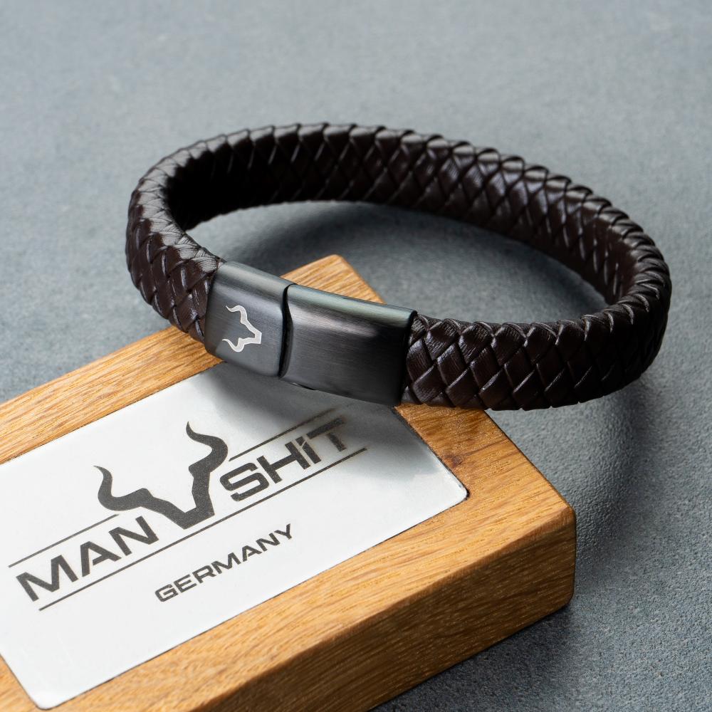 ALPENWOLF BANDIT | Herrenarmband aus Echtleder | Braun