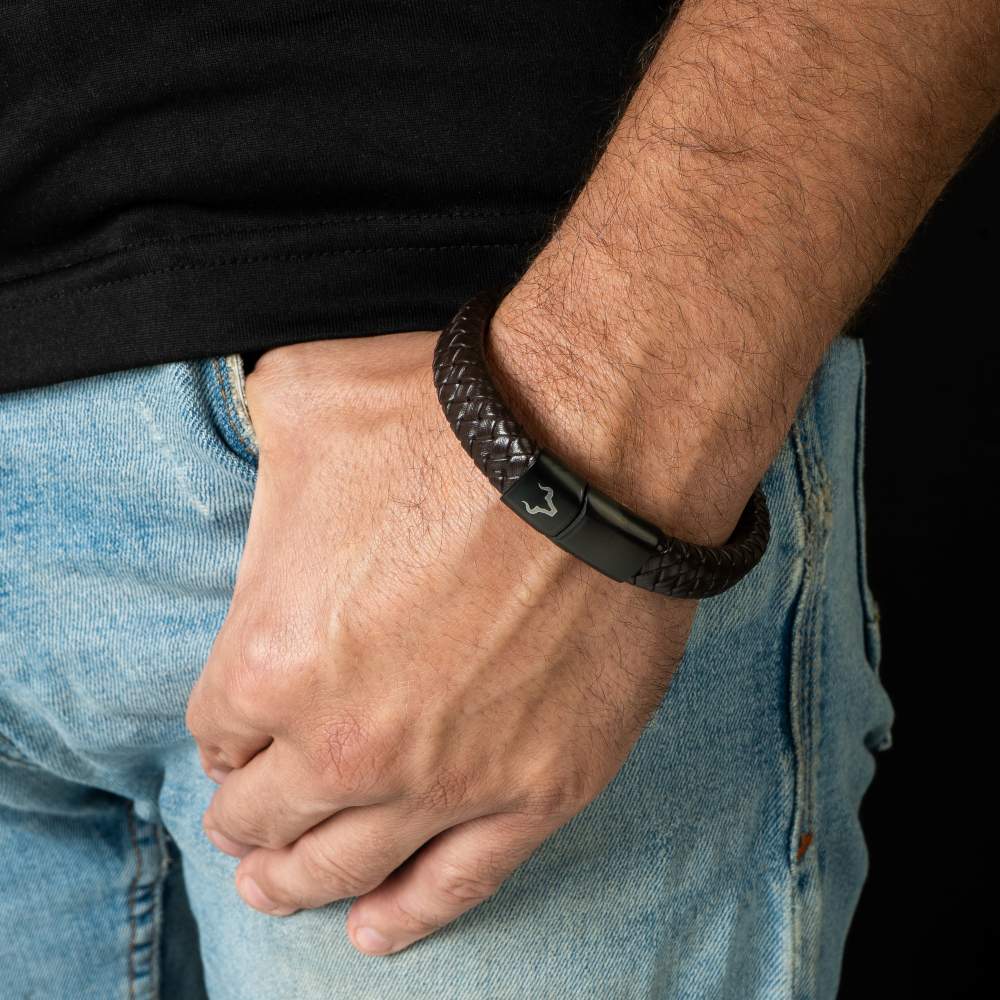 ALPENWOLF BANDIT | Herrenarmband aus Echtleder | Braun