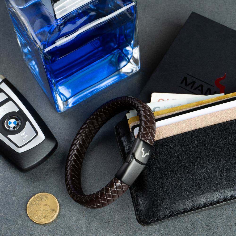 ALPENWOLF BANDIT | Herrenarmband aus Echtleder | Braun