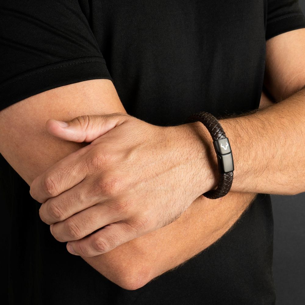 ALPENWOLF BANDIT | Herrenarmband aus Echtleder | Braun