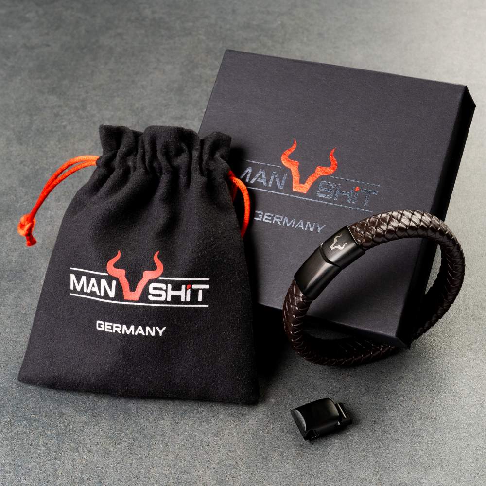 ALPENWOLF BANDIT | Herrenarmband aus Echtleder | Braun