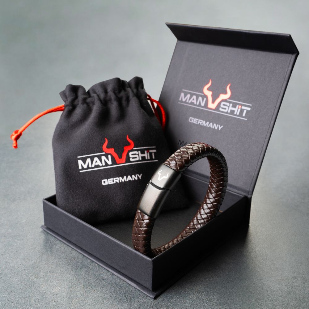 ALPENWOLF BANDIT | Herrenarmband aus Echtleder | Braun