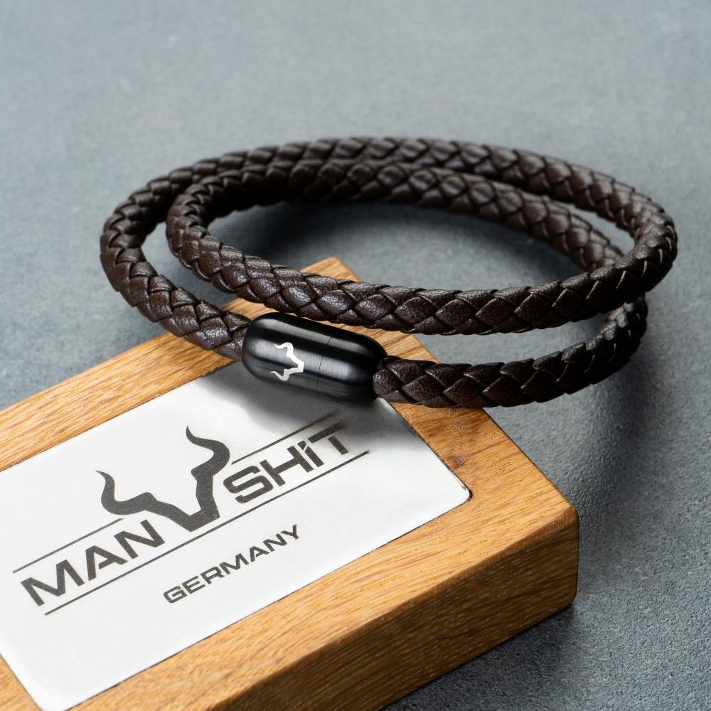 ALPENWOLF DRIFTER | Herrenarmband aus Echtleder | Braun