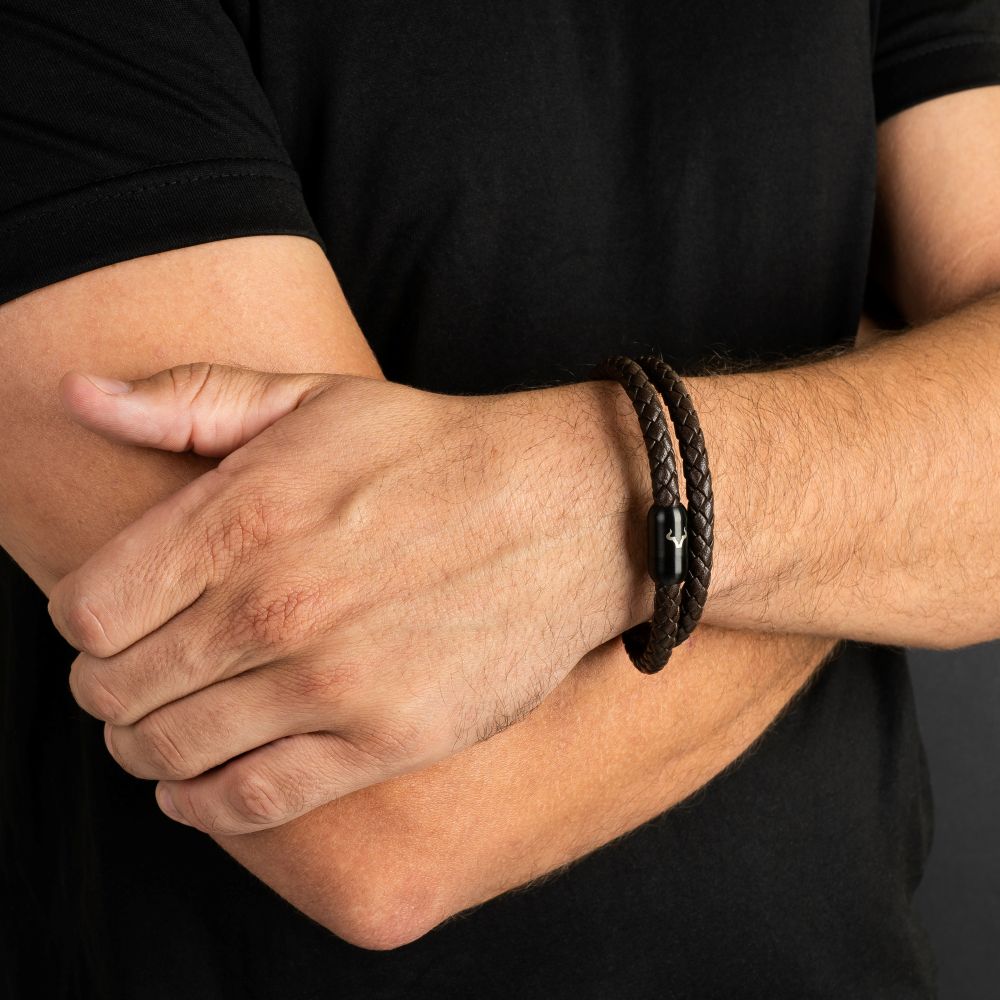 ALPENWOLF DRIFTER | Herrenarmband aus Echtleder | Braun