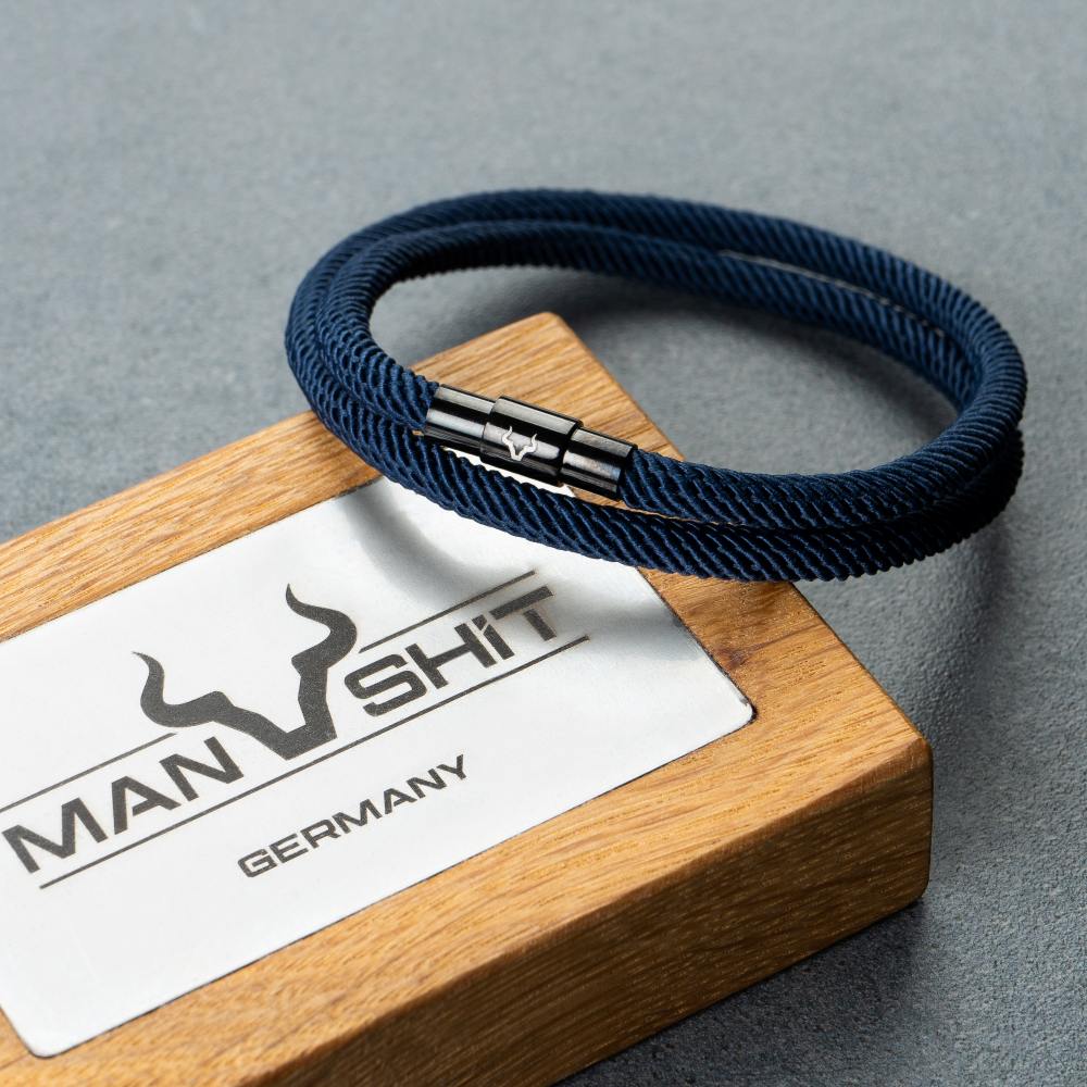 ALPENWOLF FREEDOM | Blaues Herrenarmband aus Nylon