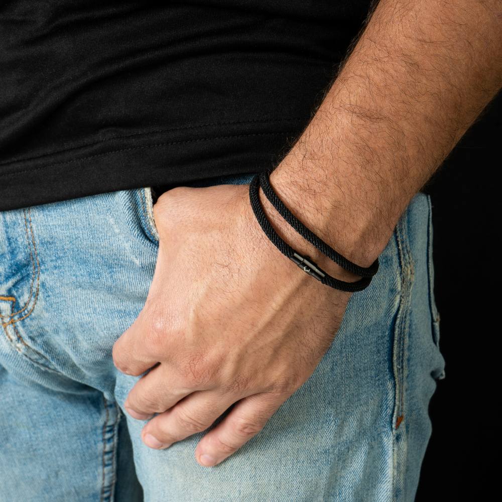 ALPENWOLF FREEDOM | Schwarzes Herrenarmband aus Nylon