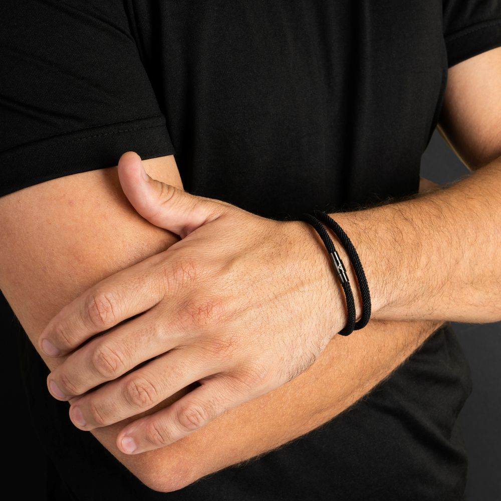 ALPENWOLF FREEDOM | Schwarzes Herrenarmband aus Nylon