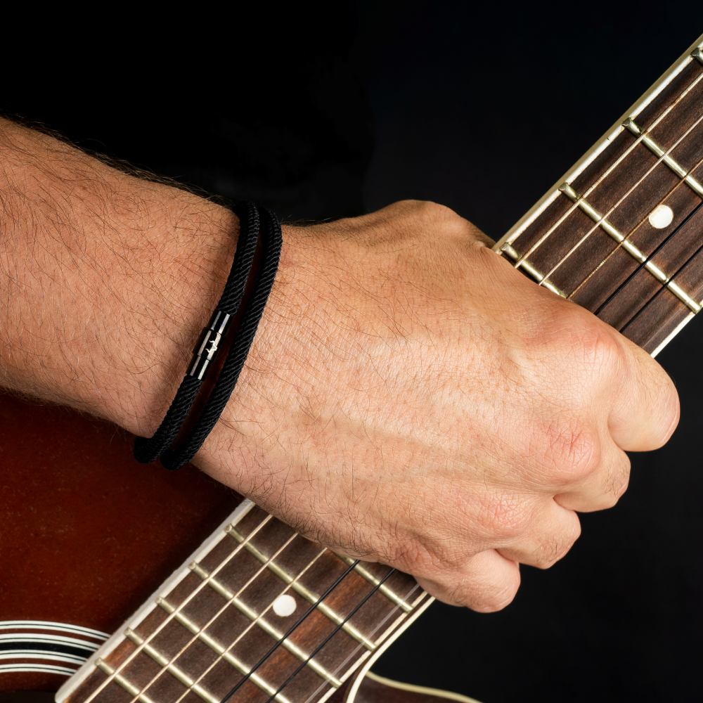 ALPENWOLF FREEDOM | Schwarzes Herrenarmband aus Nylon