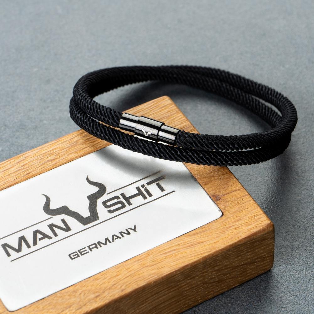 ALPENWOLF FREEDOM | Schwarzes Herrenarmband aus Nylon