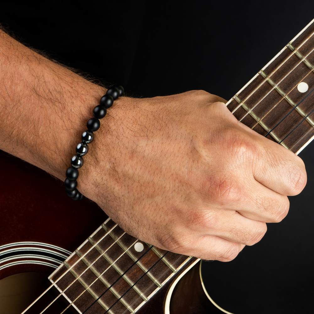 ALPENWOLF PHÖNIX | Armband aus Quarzsteinen mit Babingtonit Kugeln