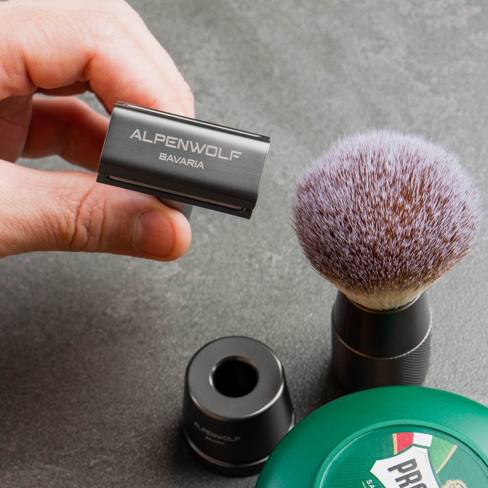 Rasur Geschenkset – ALPENWOLF Hobel, Pinsel &amp; Proraso