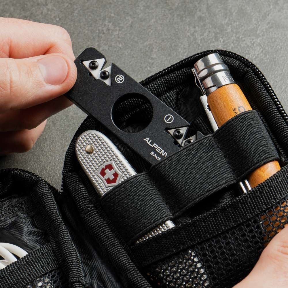 ALPENWOLF Messerschärfer – 2-Stufen Pocket Sharpener für unterwegs