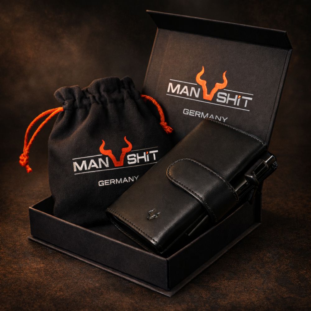 FORT | Premium Leder Geldbeutel | Schwarz