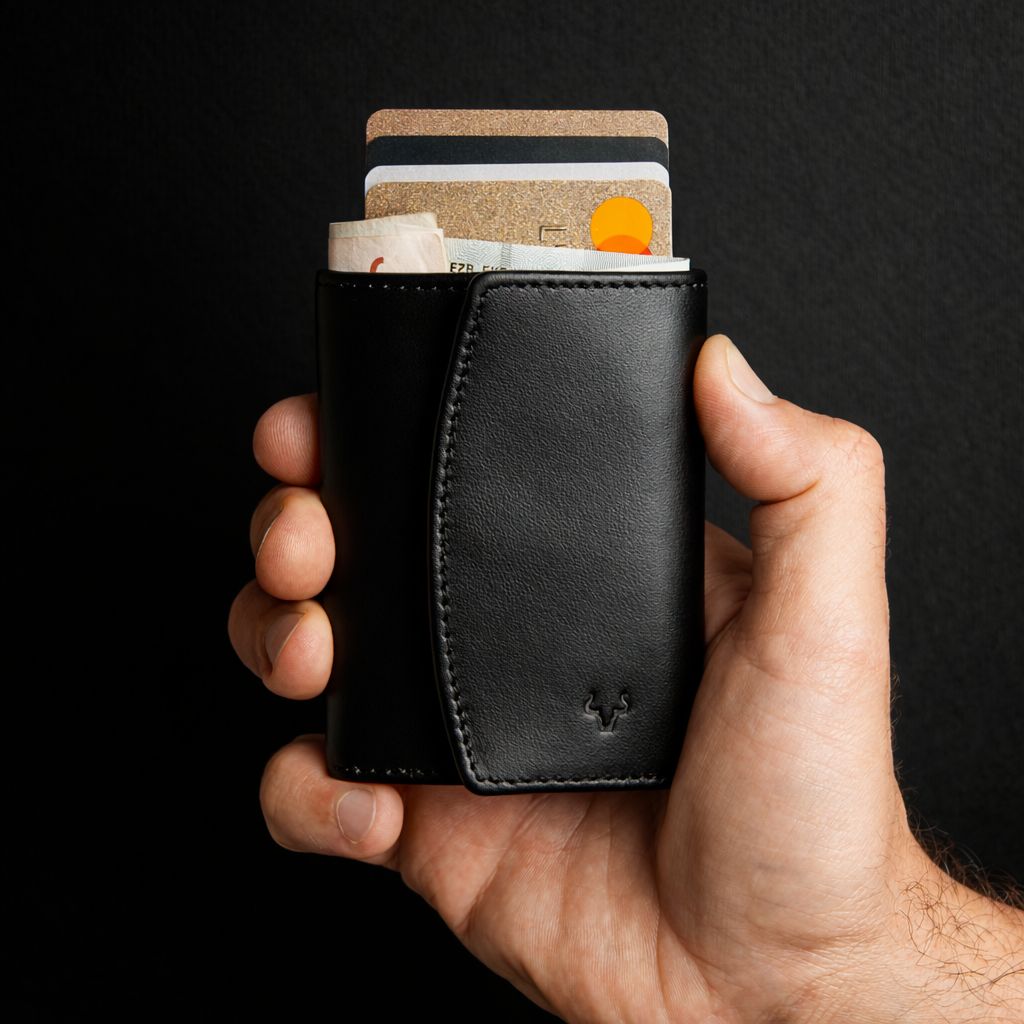 SPARKS | Kleiner Ledergeldbeutel | Schwarz