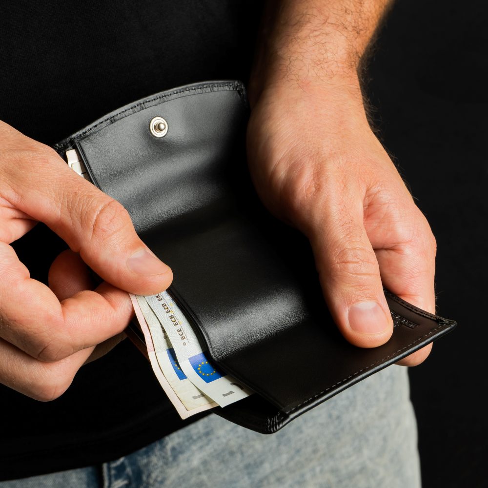 SPARKS | Kleiner Ledergeldbeutel | Schwarz