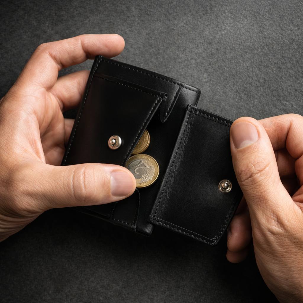 SPARKS | Kleiner Ledergeldbeutel | Schwarz