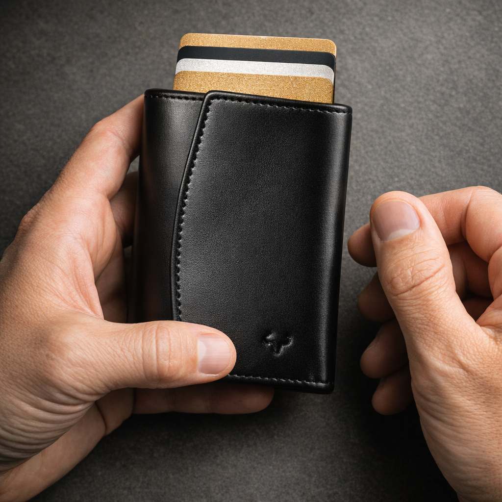 SPARKS | Kleiner Ledergeldbeutel | Schwarz