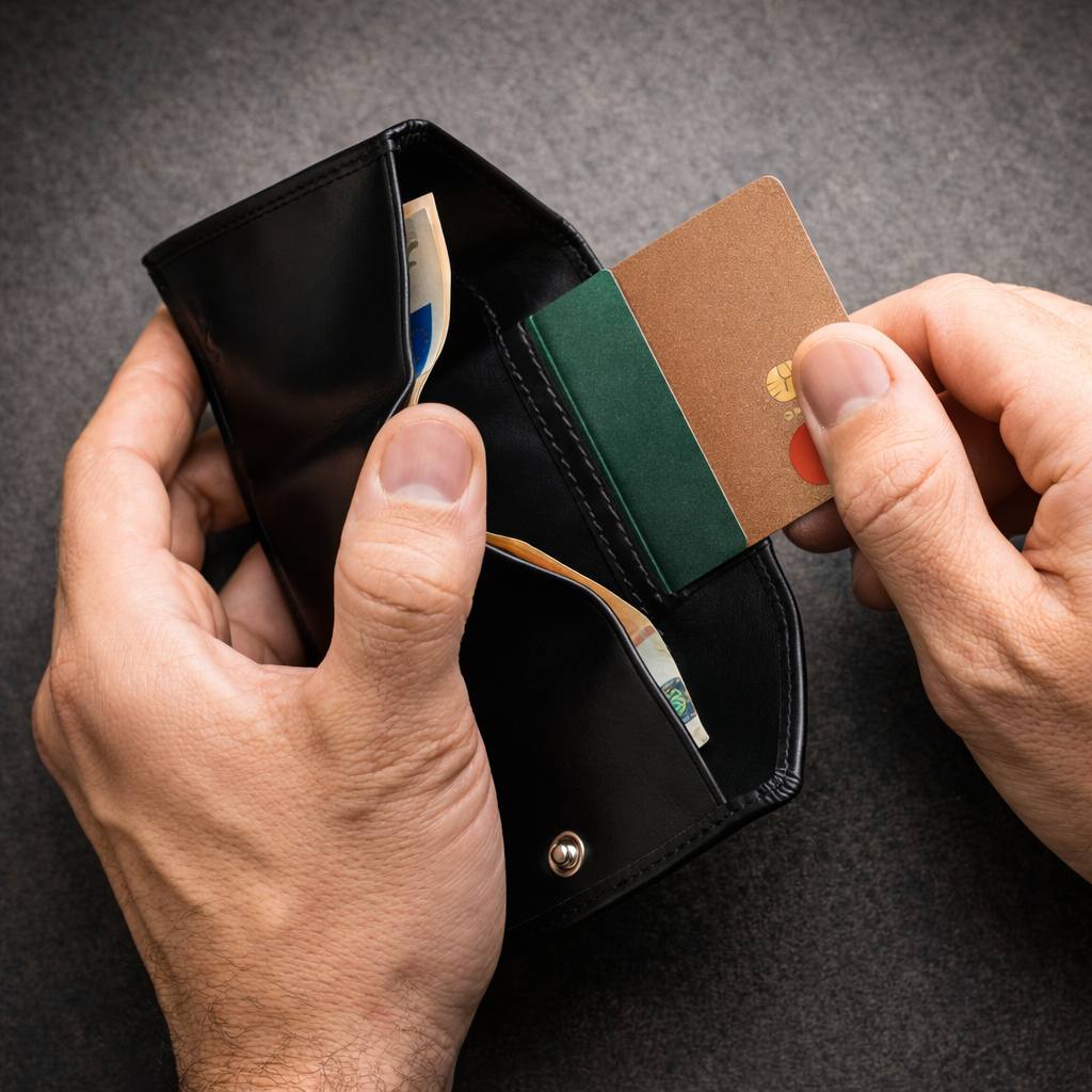 SPARKS | Kleiner Ledergeldbeutel | Schwarz