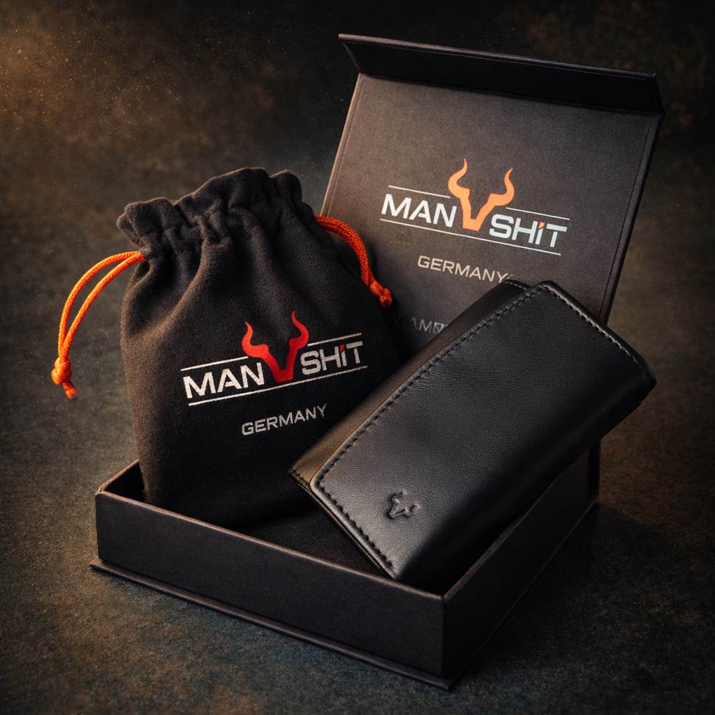 SPARKS | Kleiner Ledergeldbeutel | Schwarz