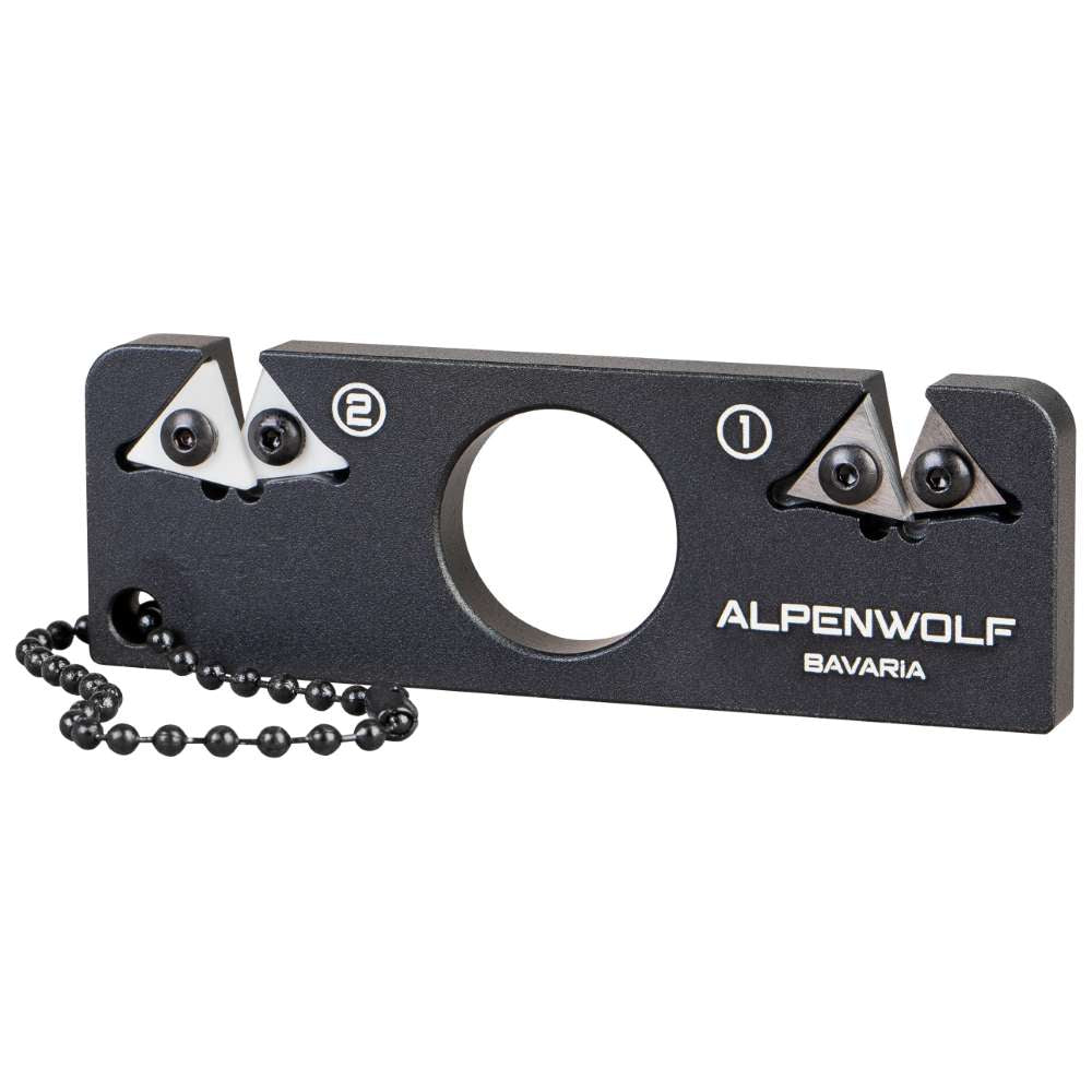 ALPENWOLF Messerschärfer – 2-Stufen Pocket Sharpener für unterwegs